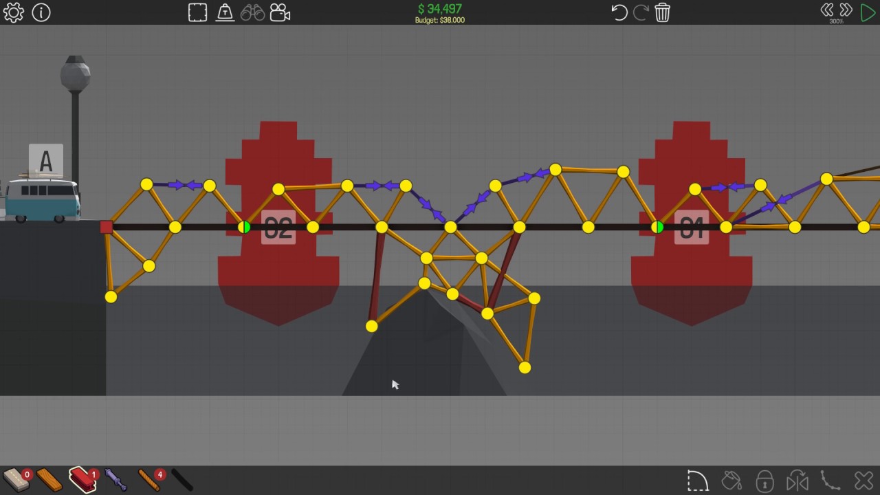 폴리 브릿지 Poly bridge 공략 5 - 10.