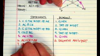 Segment Proof 2 using midpt and segment addition post