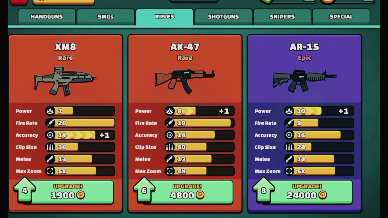 Mini militia guns collection 