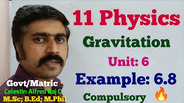 Example 6.8|Gravitation|Unit 6|11 Physics|Tamil|sky physics