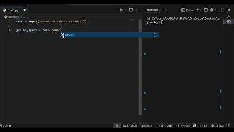 Program python menghitung spasi Dalam string