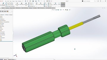 How to create this 3D model of Screw 🪛 Driver in solidworks #3D screwdriver #3ddesign #cad #3dcad