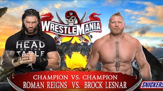 WWE 2K22 GAMEPLAY-ROMAN REIGNS VS BROCK LESNAR TITLE UNIFICATION-WRESTLEMANIA