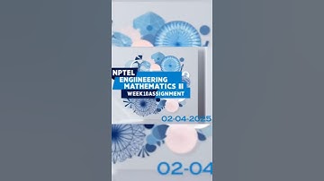 NPTEL Engineering Mathematics 2  Assignment Week 10- 2025 #engineeringmathematics  # #engineeringcou
