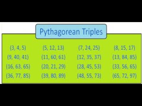 Pythagorean triads (triples) - YouTube
