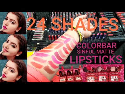 COLORBAR SINFUL MATTE LIPSTICK 24 SHADES REVIEW & SWATCHES | BEST BRIDAL LIPSTICK IN 2019 | RARA |