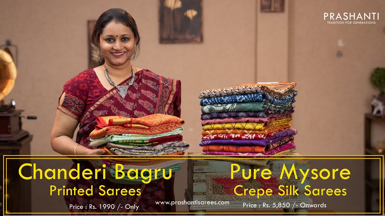 Chanderi Bagru Sarees & Mysore Crepe Silk Sarees Wedtree Return Gift