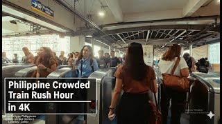 Philippines Crowded Train Rush Hour In 4k Taft To Ortigas Mrt Edsa
