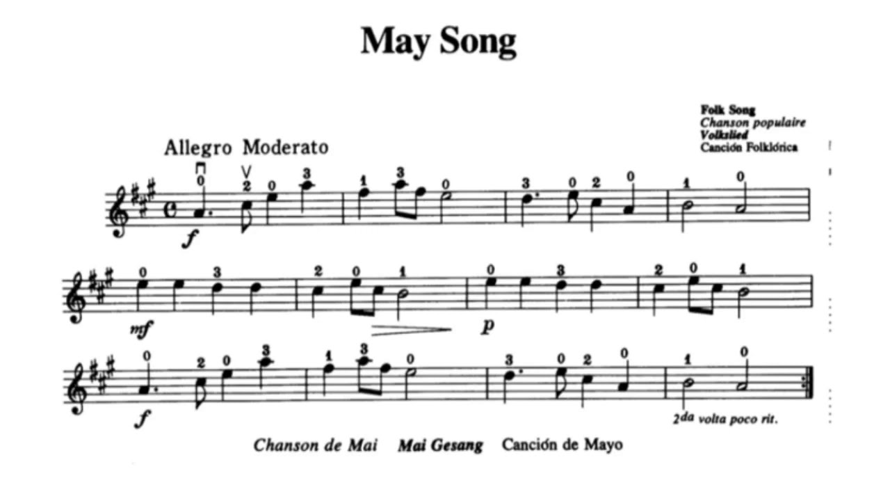 May Song Suzuki Book 1 Violin YouTube