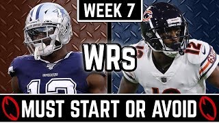 Must Start and Avoid - Wide Receiver - 2019 Fantasy Football (Week 7)