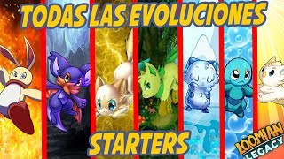 TODAS LAS EVOLUCIONES DE TODOS LOS STARTERS DE LOOMIAN LEGACY