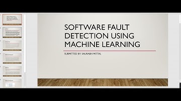 SOFTWARE FAULT DETECTION USING MACHINE LEARNING | RESEARCH WORK