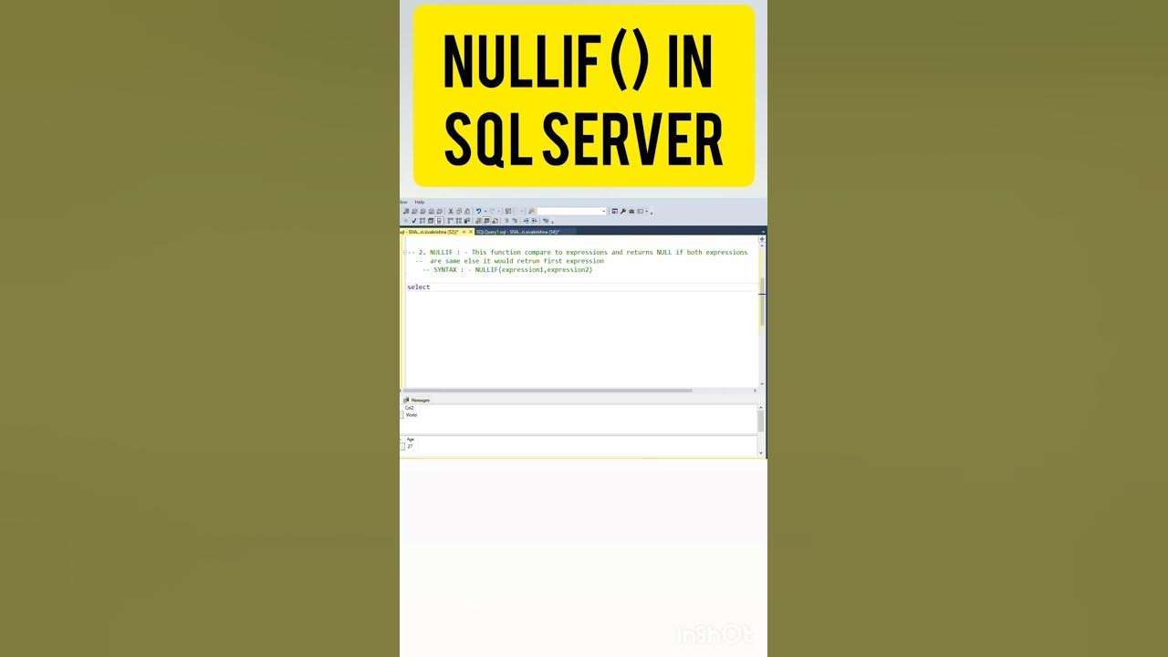 Nullif function sql null handling functions in sql mysql sql 