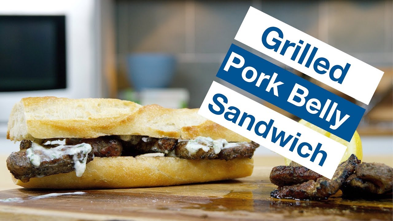 Mouth Wateringly GREAT Grilled PORK BELLY Sandwich | Glen And Friends Cooking