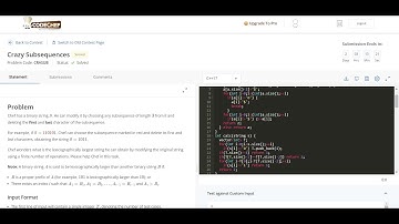 Crazy Subsequences || Whole Code|| CodeChef August Long 2022 Division 4 || AUG221D || CRASUB||