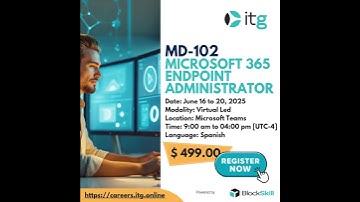 MD 102 Microsoft 365 Endpoint Administrator #itg #microsoft
