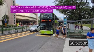 [SBST] MAN #A95 (ND323F) (Gemilang Mk3, Euro V) SG5853K on 153 (SWDEP 89) #doubledeckerbus #sgbus