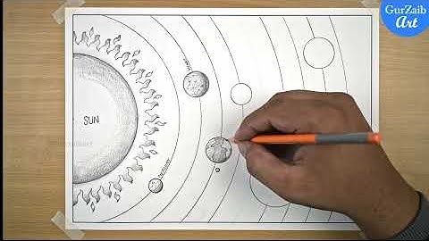 Solar System Drawing with pencil / How to Draw Solar System Easy / Solar System Planets Drawing