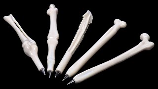 Шариковые ручки, стилизованные под кости скелета (распаковка)