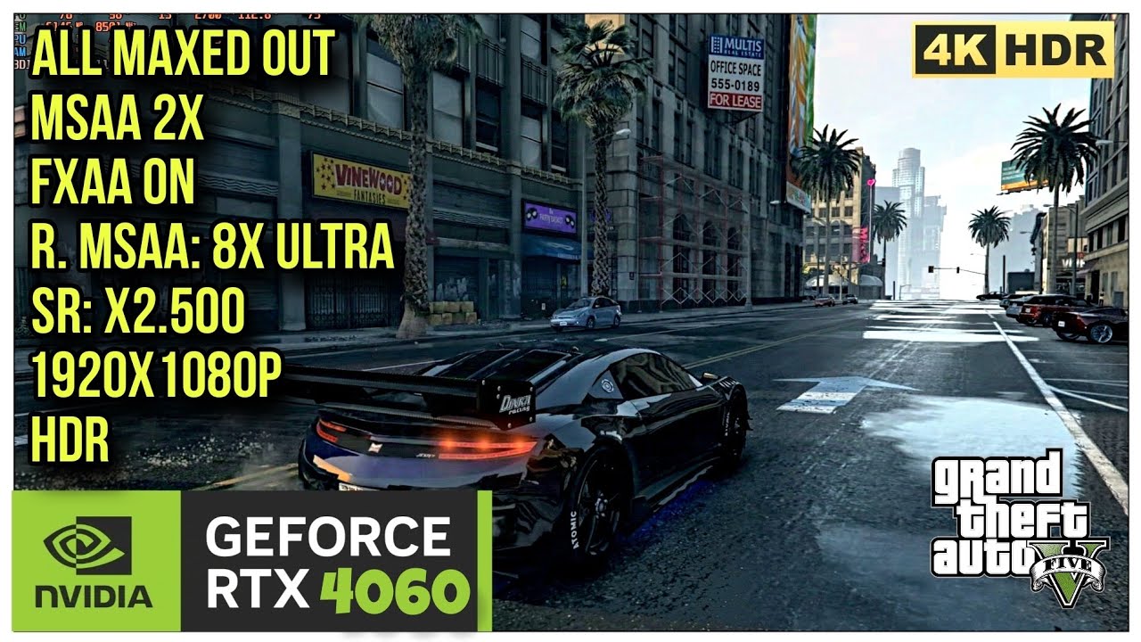 I MAXED OUT GTA V ON RTX 4060 I5 12400F MSAA FXAA Scale Resolution 