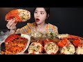 SUB)대왕 치즈버터구이 랍스터 먹방!🦞 매운 해산물 파스타까지 오늘도 힐링타임,,🌟 Butter-grilled Giant Lobster Seafood Pasta Mukbang