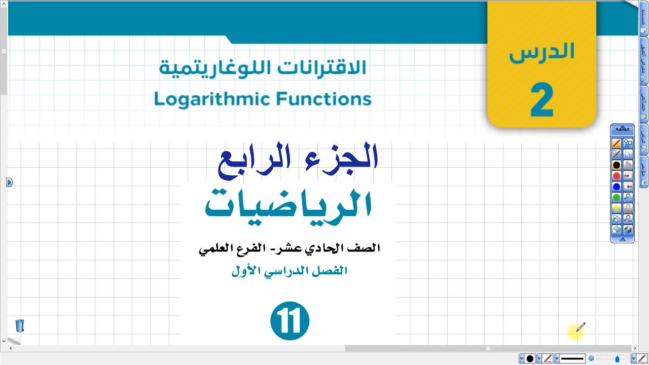الاقترانات اللوغاريتمية الجزء الرابع| أول ثانوي علمي 043