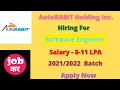 AutoRABIT Holding Inc.Hiring || Software Engineer || 8-11 LPA || Apply Now