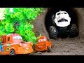 Monster Cars In The Cave Attack Tow Mater | Disney Car Toys Monster Truck For Kid | #CarToysTV