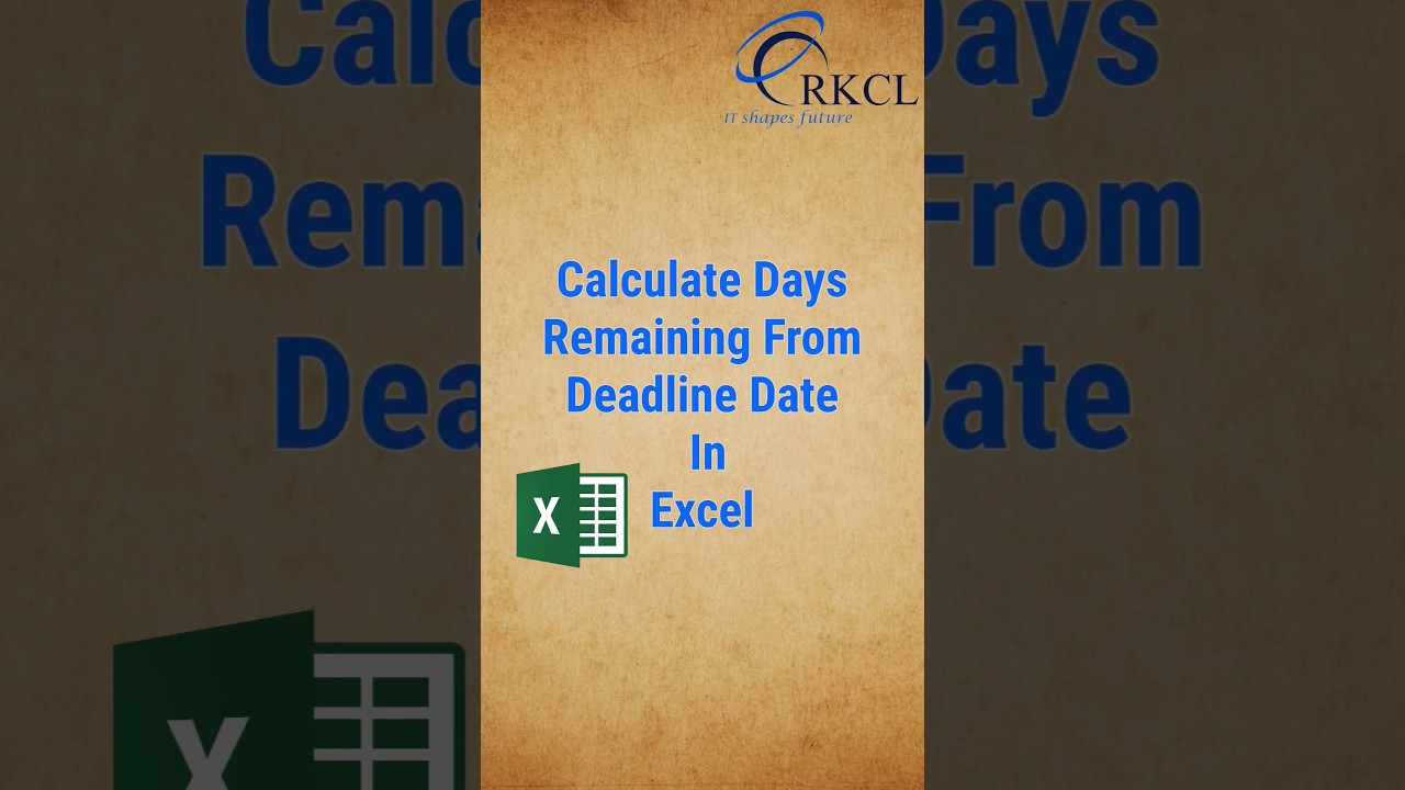 Calculate Days Remaining In MS Excel rkcl microsoftoffice Calculate Days Remaining In MS Excel rkcl microsoftoffice