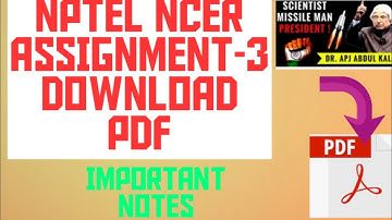 Ncer Nptel Assignment3 complete solution 2020 100% correct