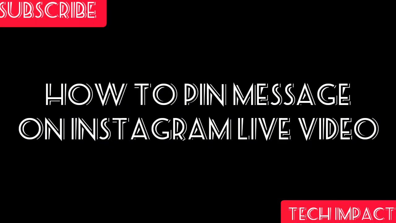 How to pin message on Instagram live video YouTube