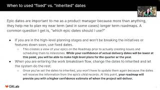 Product Planning: Epic Start & Due Dates