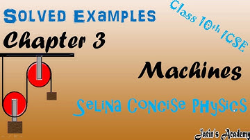 Ch 3 Machine Solved examples (Numericals) selina concise physics class 10th ICSE @jatinacademy