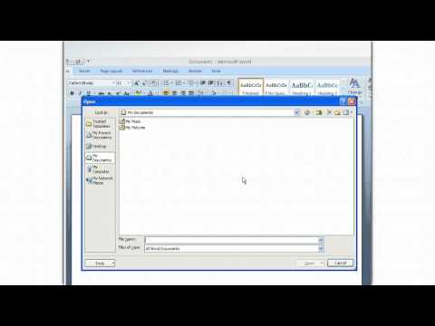 Video Word 2007 - Open Documents - youtube