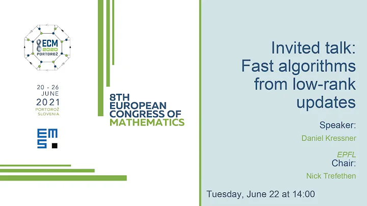 8ECM Invited Lecture: Daniel Kressner