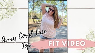 Avery Coral Lace Neckline Capped Top Fit Video screenshot 2