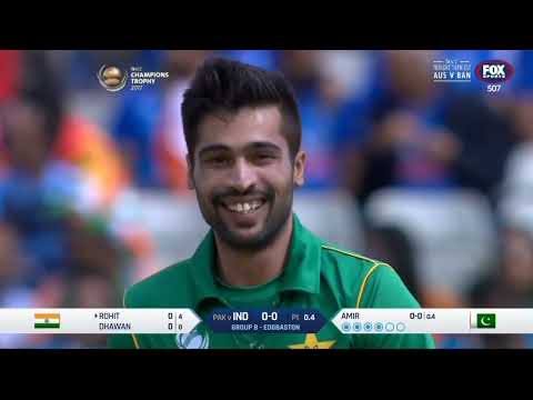 MUHAMMAD AMIR VS INDIA CT 2017 GROUP STAGE MATCH 1ST OVER BALL BY BALL HIGHLIGHTS Cricket