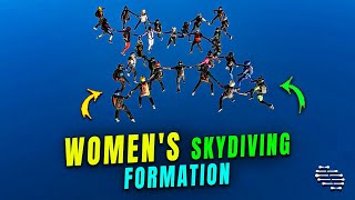 21 Women Flying Upside Down and Building a Formation While Skydiving