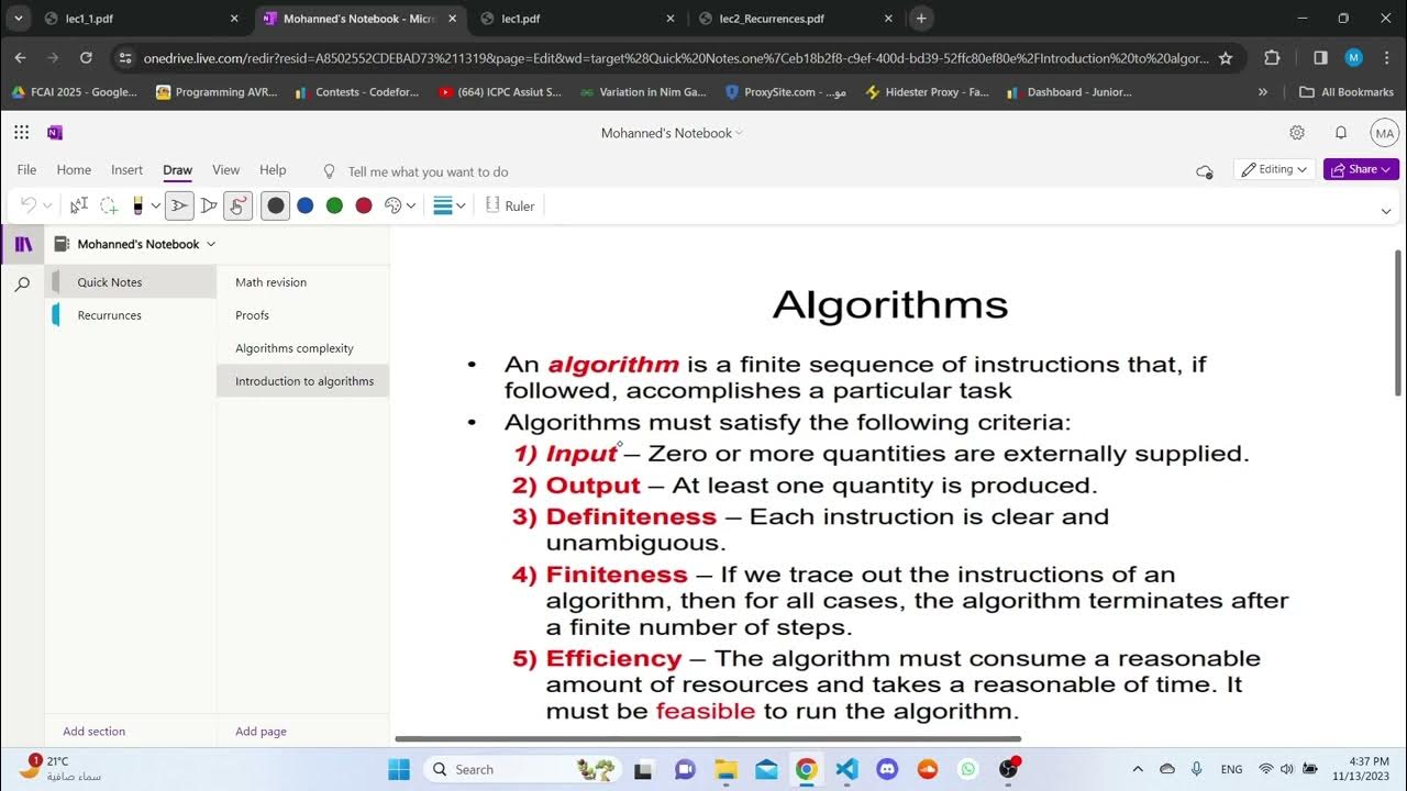 Algorithms revision 1 - YouTube