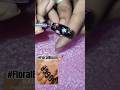 💅✨ Floral Bloom Nail Art | Glossy Black Base with Colorful Florals 🌸#FloralNails #NailArt #shots