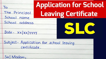 SLC Application|Application For School Leaving Certificate In English|School Leaving Certificate#slc