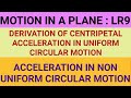UNIFORM CIRCULAR MOTION |CENTRIPETAL ACCELERATION |NET ACCELERATION IN NON UNIFORM CIRCULAR MOTION |