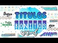 TITULOS BONITOS en Word | parte 2