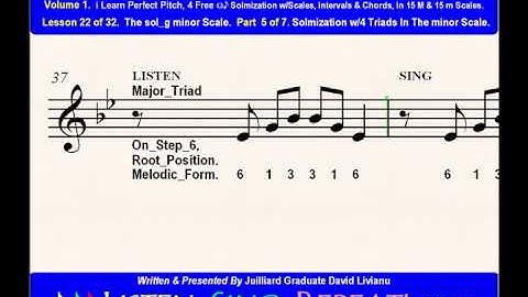 Part 5b. LESSON 22 of 32, The sol_g minor scale. EAR TRAINING EXERCISES