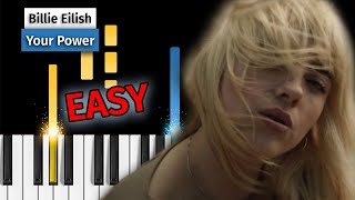 Billie Eilish - Your Power - EASY Piano Tutorial