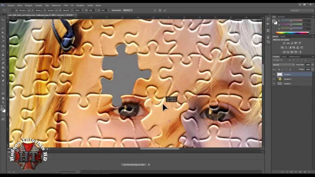 Efeito Quebra Cabeça na foto montagem transformar imagem fotografia  photoshop on line gratis