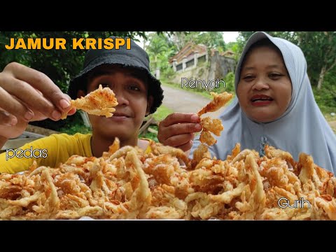 MUKBANG JAMUR CRISPY SATU NAMPAN BESAR || Bikin pegel ngunyah