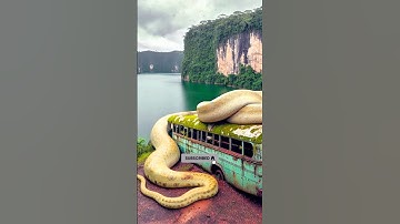 Nature Discovery: Yellow Python vs. Bus | Amazon Rainforest #trending #shorts