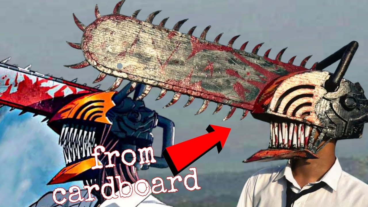 Chainsaw man helmet from cardboard#explore #tuitorial #chainsawman