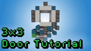 Button 3x3 Piston Door - Minecraft 1.7 Redstone Tutorial